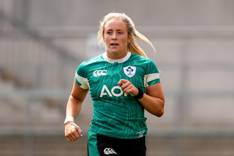 Ireland's Stacey Flood playing in Belfast. Photograph: INPHO/ Ben Brady