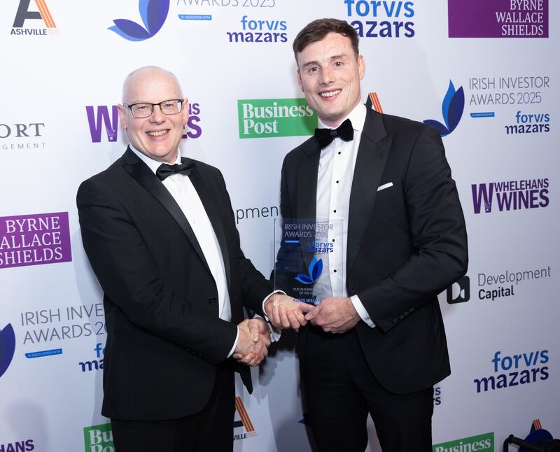 Noel Kileen, Account Manager for the Business Post and Conor O’Rourke, Corporate Finance Associate Director at Azets Ireland. Photograph: Paul Sherwood