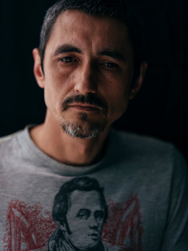 Oleksii Sivak, who was tortured with electric shocks and beatings during the Russian occupation of Kherson, photographed in Kyiv, Ukraine, earlier this month. Photograph: Daniel Berehulak/The New York Times