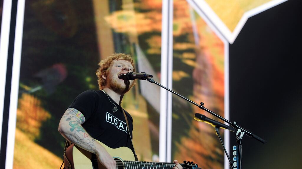 Ed Sheeran: Croke Park bound? Here he is during his recent concert at Dublin’s 3 Arena Dublin. Photograph: Aidan Crawley