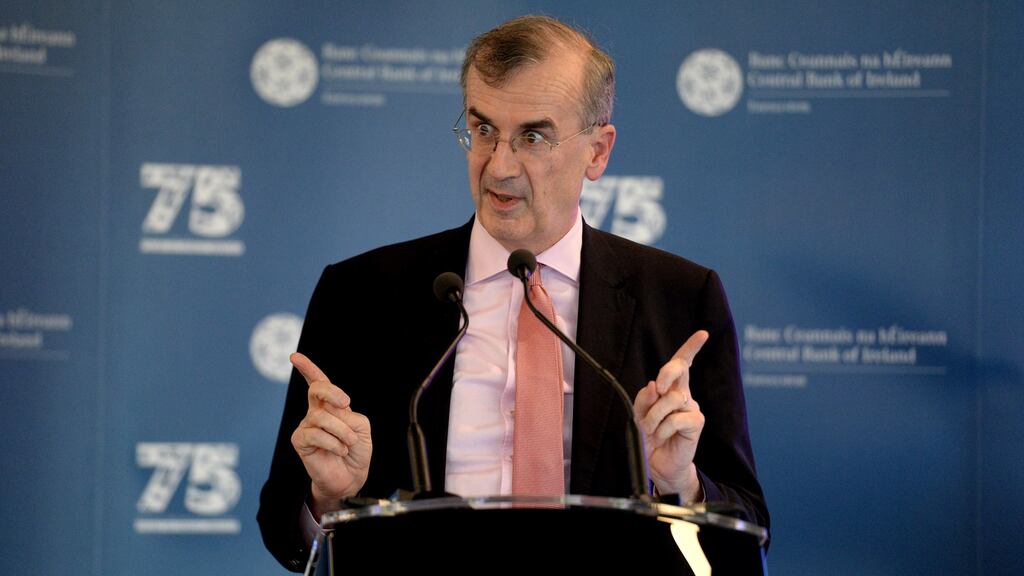 François Villeroy de Galhau, governor of the Banque de France, speaking at the symposium on financial globalisation at the Central Bank. Photograph: Cyril Byrne