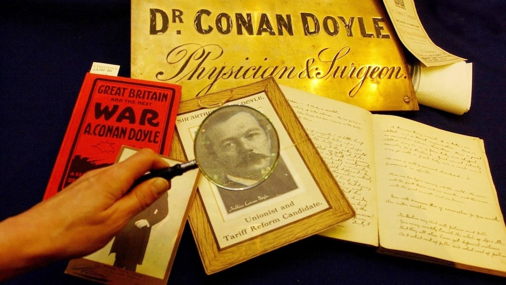 Previously missing items belonging to Sherlock Holmes’author Sir Arthur Conan Doyle. Photograph: Kirsty Wigglesworth/PA