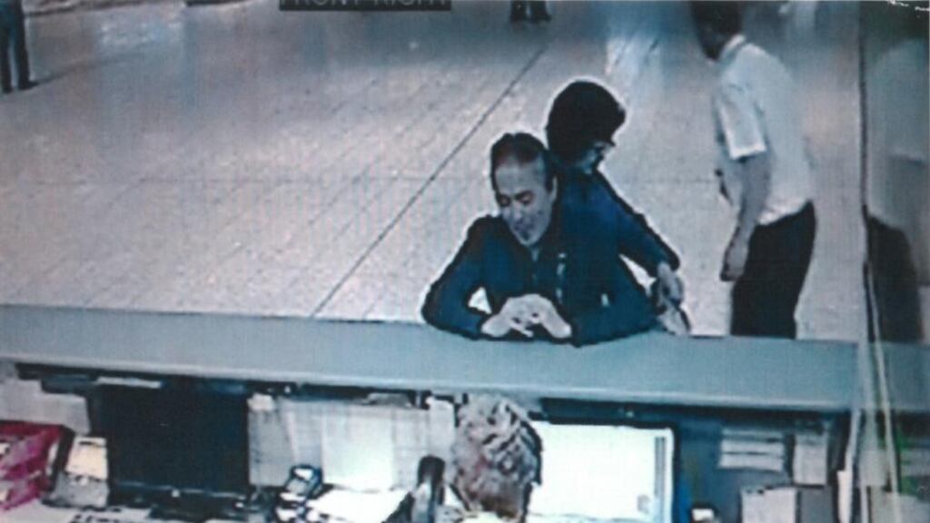 A cctv image provided by gardaí of Mr Eiji Takagi and Ms Ushio Azaki.