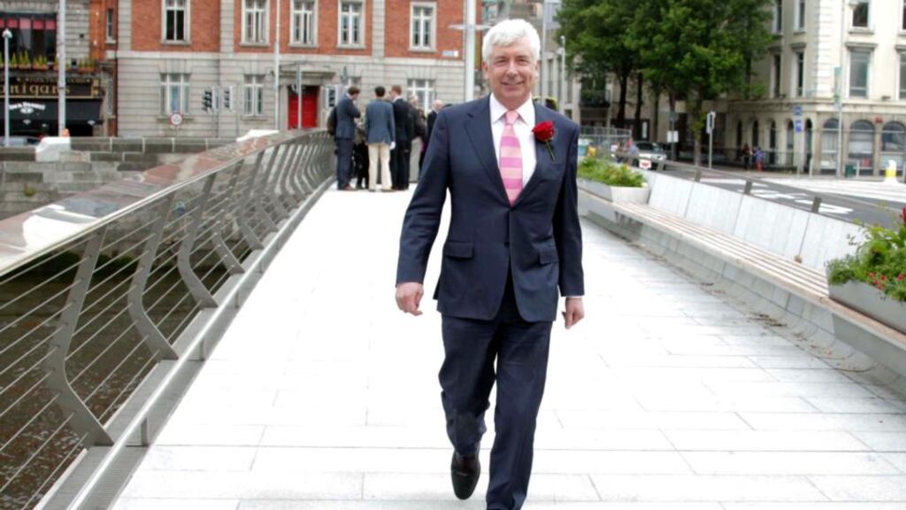 Alex White on the Rosie Hackett bridge, the new go-to launching pad for the left.