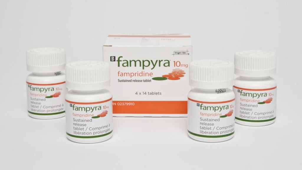 Although Fampridine, known commercially as Fampyra, is not covered by Health Service Executive-funded drug schemes, it has been provided free to patients for the past 2½ years under a clinical trial by the manufacturer, Biogen. Photograph: Biogen