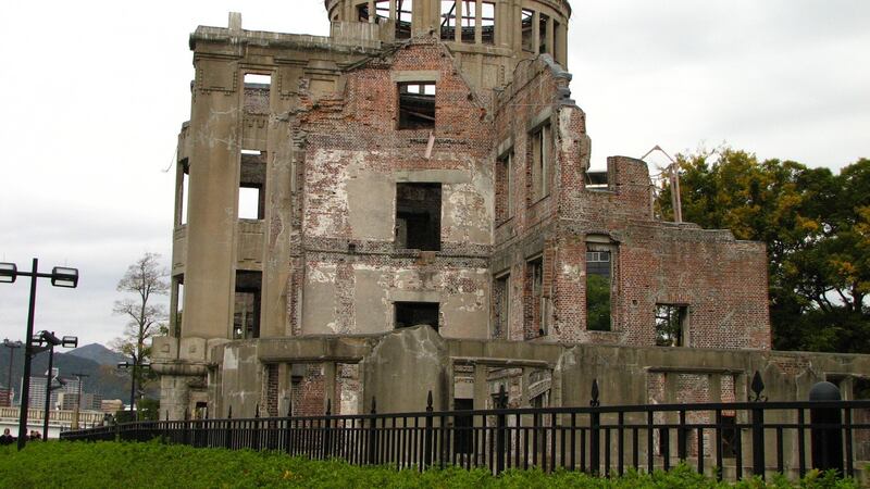 The Genbaku Dome, Atomic Bomb Dome or A-Bomb Dome, is part of the Hiroshima Peace Memorial Park in Hiroshima, Japan, and was designated a UNESCO World Heritage Site in 1996. Photograph: Getty