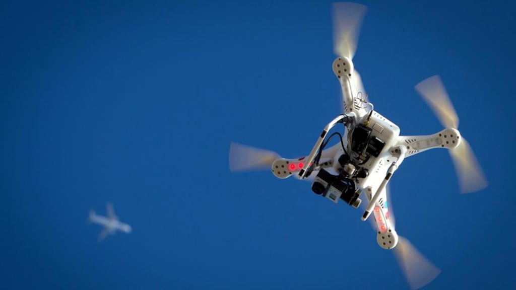 A drone nearly collided with a jet at Heathrow airport last December: many drone operators – both recreational and commercial – are ignorant of regulations or deliberately flout them.  Photograph: REUTERS/Carlo Allegri
