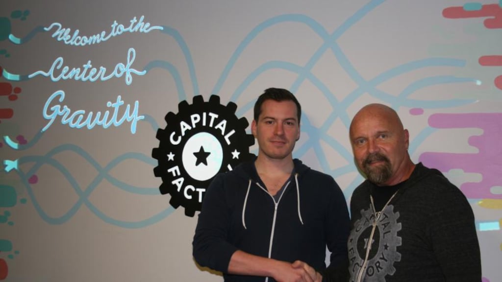 Left: co-founder of The Gravity Centre Cian O’Cuilleanain with Fred Schmidt, director of international affairs at Capital Factory, Austin.