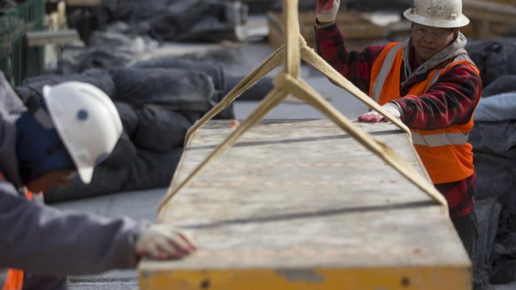 Permits to build homes fell 3.0 per cent in December. Photograph: Andrew Harrer/Bloomberg