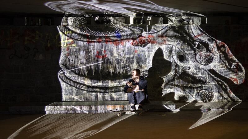 From Dumbworld’s Carnival of Shadows: #1 Possible Human as part of Kilkenny Arts Festival. Photograph: John D Kelly