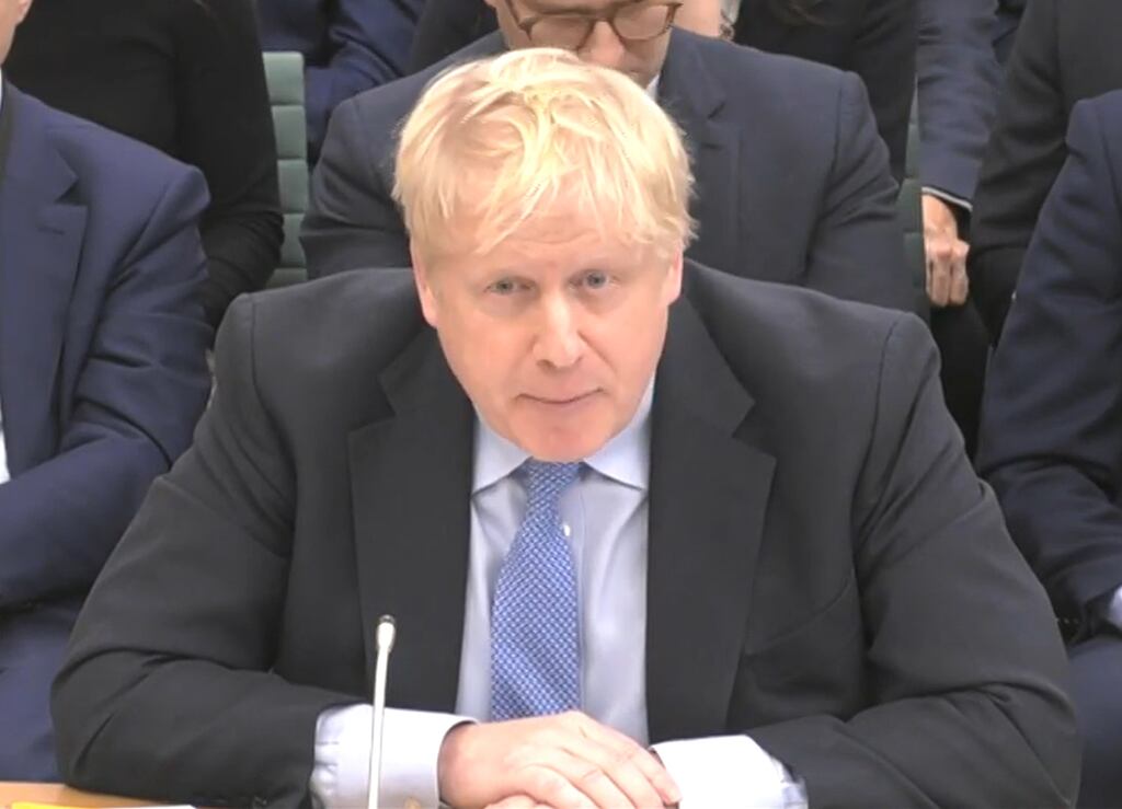 Boris Johnson giving evidence to the Privileges Committee at the House of Commons in London on Wednesday (Photo:PA)