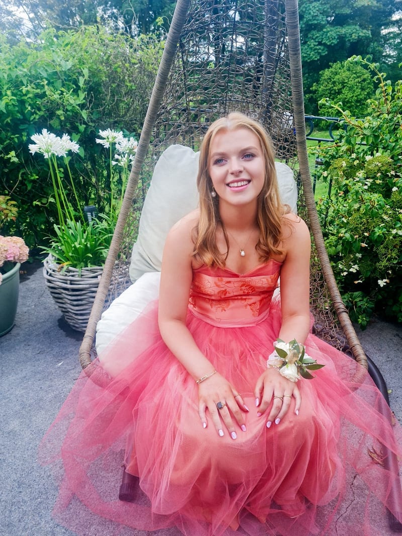 Valerie O'Leary in a vintage dress sourced in Miss Daisy Blue in Cork