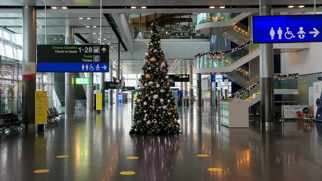 Dublin Airport had expected 60,960 arrivals from December 21st, to January 4th. This figure is likely to fall significantly if the travel ban for British flights is extended past its current expiry date. Photograph: Gareth Chaney/Collins