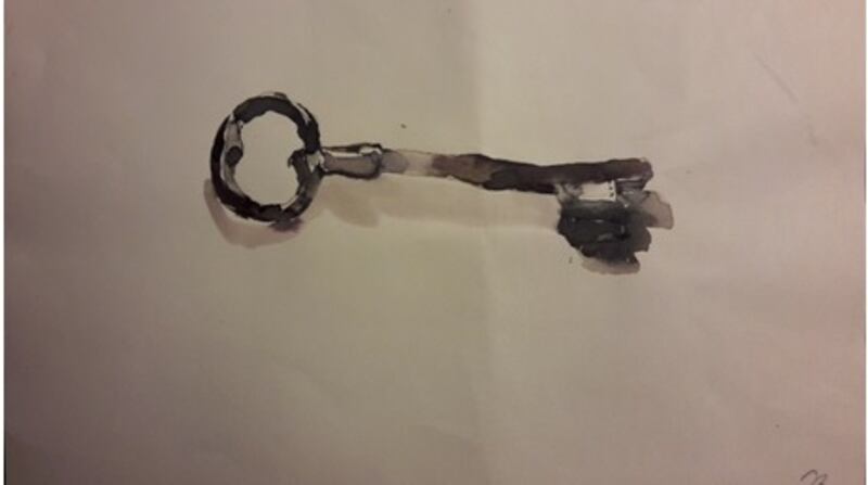 Recently I sent him a teapot from Poland; he sent me a drawing he had made of a key