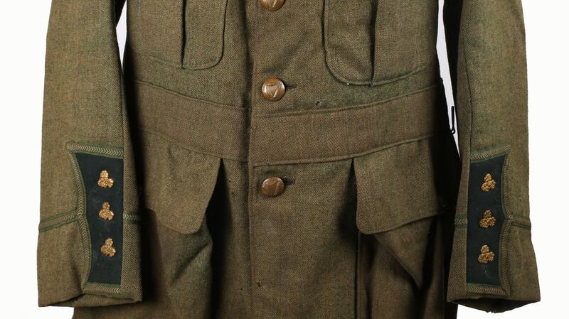 Discovered in an attic in Co Cork, the Irish Volunteers captain’s tunic is expected to fetch €4,000–€6,000