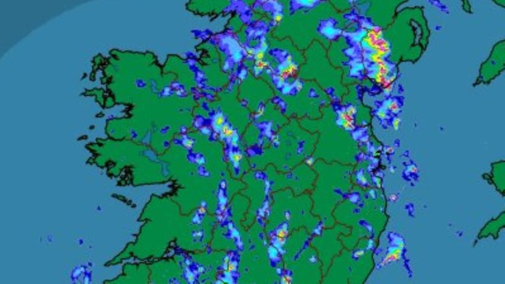 A rainfall chart from Met Éireann today.