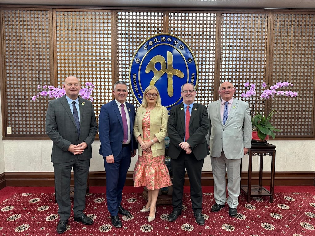 Diarmuid Wilson (FF), Garret Ahearn (FG), Sharon Keogan (Ind), Gerry Horkan (FF) and Gerard Craughwell (Ind) in Taiwan: Taiwan is regarded by Beijing as a breakaway province.