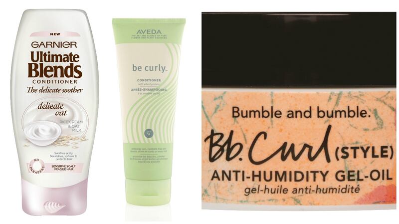 Aveda Be Curly Conditioner (€27.50); Bumble and Bumble Bb. Curl Anti-Humidity Gel Oil (€35.50); Bumble and Bumble Bb. Curl Anti-Humidity Gel Oil (€35.50)