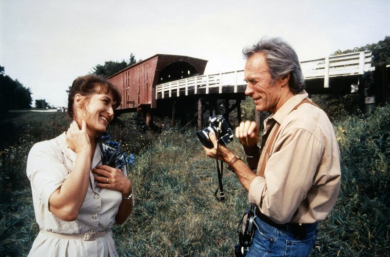 Meryl Streep and Clint Eastwood on the set of The Bridges of Madison County. Photograph: Sunset Boulevard/Corbis via Getty Images