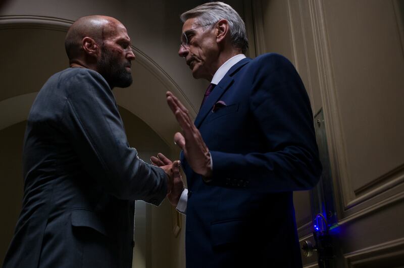 Jason Statham and Jeremy Irons in The Beekeeper. Photograph: Metro-Goldwyn-Mayer Pictures Inc./Daniel Smit