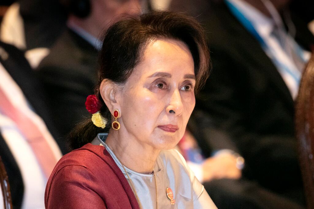 Aung San Suu Kyi has faced a raft of legal cases after the military’s seizure of power in February 2021, from incitement and multiple corruption charges, to illegal possession of walkie-talkies and breaking Covid restrictions. Photograph: Wason Wanichakorn/AP