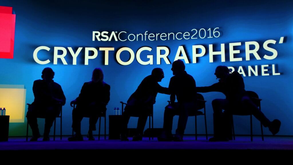 Cryptographers wait for their panel to begin at the RSA Conference Photograph: The New York Times Service