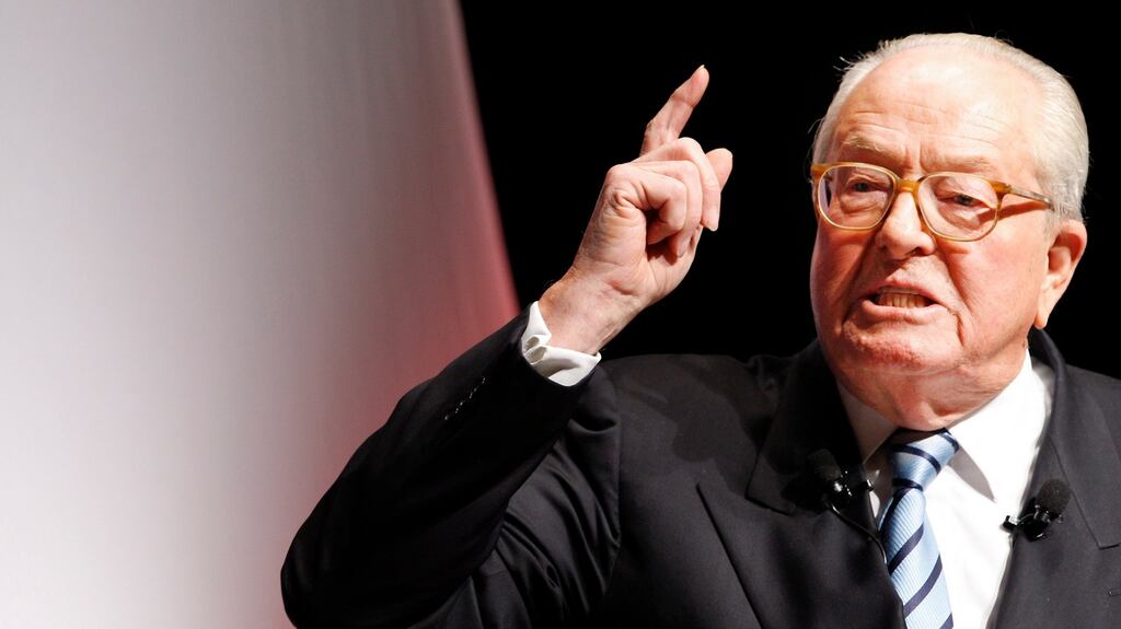 Jean-Marie Le Pen: Fined 30,000 euro for remarks he made about the Holocaust. Photograph: EPA/Guillaume Horcajuelo