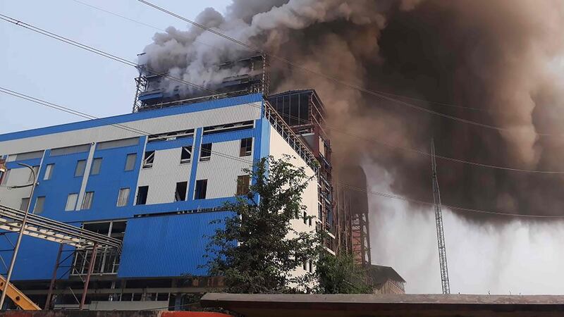 Smoke billows from a coal-fired power plant after a boiler unit exploded in the town of Unchahar in the northern Indian state of Uttar Pradesh on November 1st, 2017. At least 12 workers are known to have died. Photograph: AFP/Getty Images