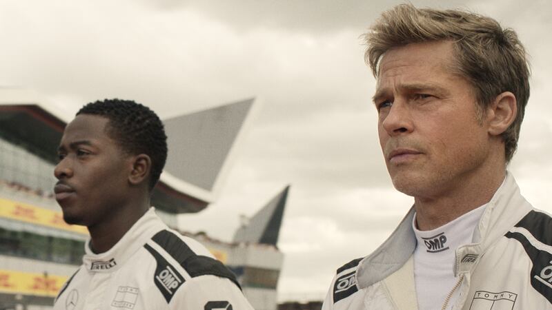 Brad Pitt (right) stars in F1