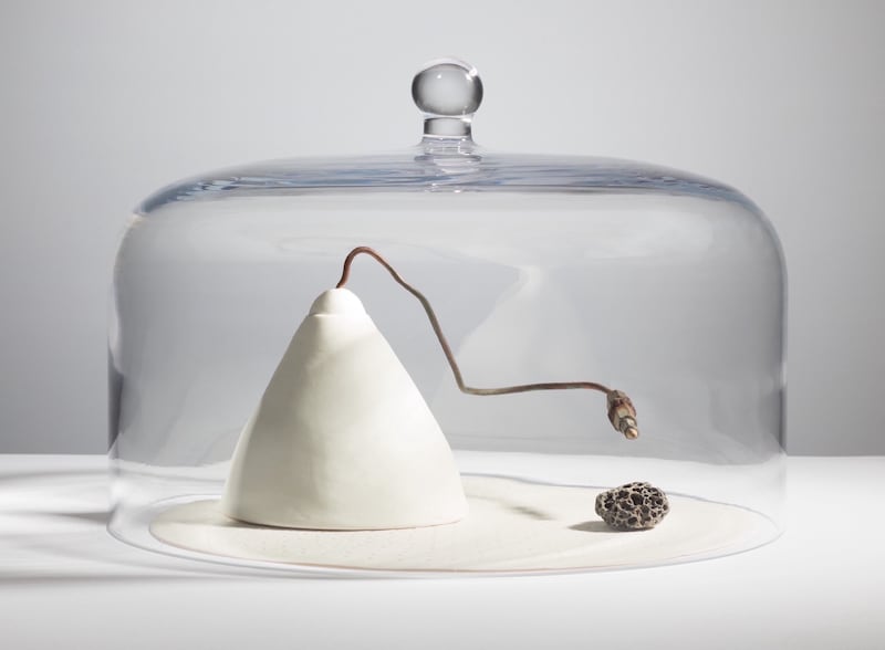Marie Foley, The Song That Sang the World Before the Spoken Word Existed, 2015, glass, porcelain, limestone and copper