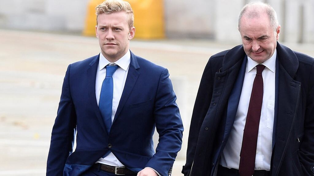 One charge of rape against Ulster and Ireland rugby player Stuart Olding has been withdrawn. File photograph: REUTERS