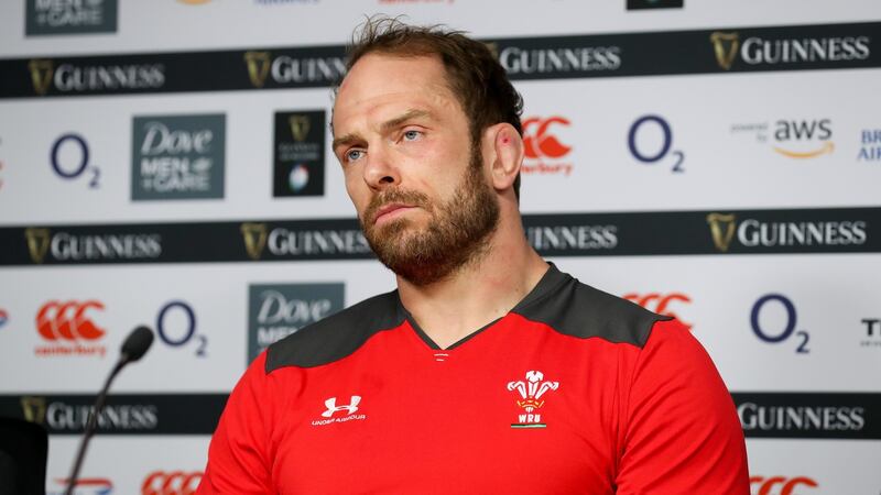 Wales captain Alun Wyn Jones told journalists in the postmatch press conference had he reacted to Joe Marler’s provocation he would have been red-carded. Photograph: Andrew Fosker/Inpho