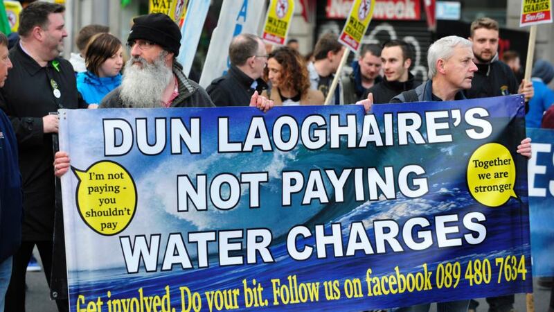 Demonstraters march in the annual May Day demonstration in Dublin. Photograph: Aidan Crawley/The Irish Times