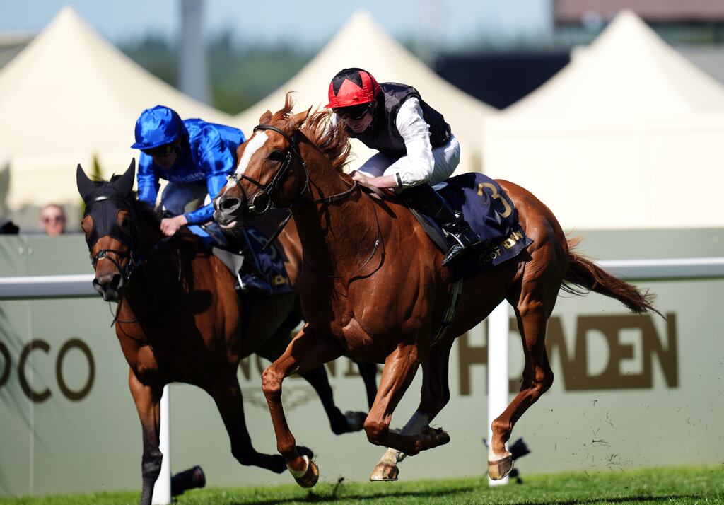 Kyprios ridden by Ryan Moore (right) beat Trawlerman and William Buick to win the Gold Cup at Royal Ascot. Photograph: John Walton/PA Wire