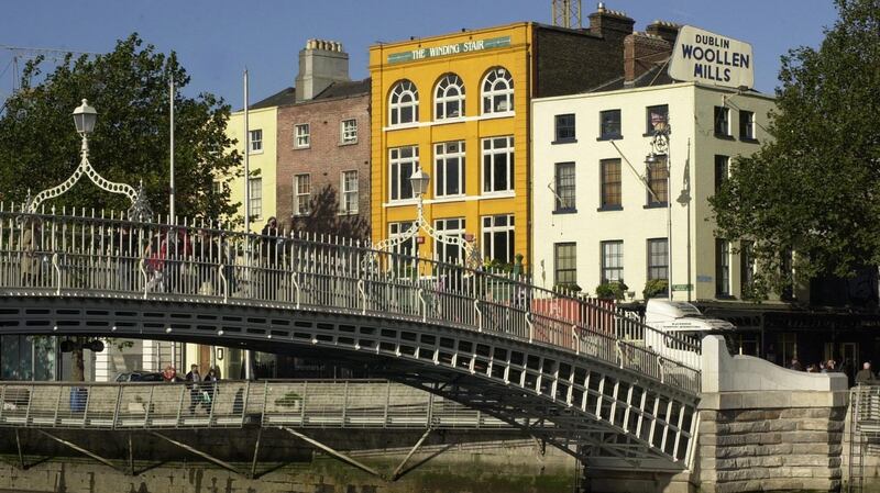 The Winding Stair Bookshop and Cafe, just over the Ha’penny Bridge in Dublin city centre. Photograph: Bryan O’Brien