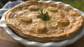 Actor Simon Delaney's comforting chicken pot pie with crispy bacon