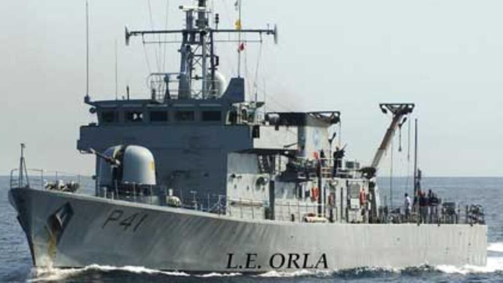 The crew of the Irish naval vessel the LÉ Orla are involved in the search for a Chinese tourist off Kerry Head.
