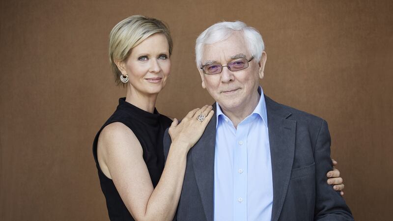 Cynthia Nixon with A Quiet Passion director Terence Davies: “He feels I look a lot like Emily Dickinson. That’s arguable. But I see what he means.”