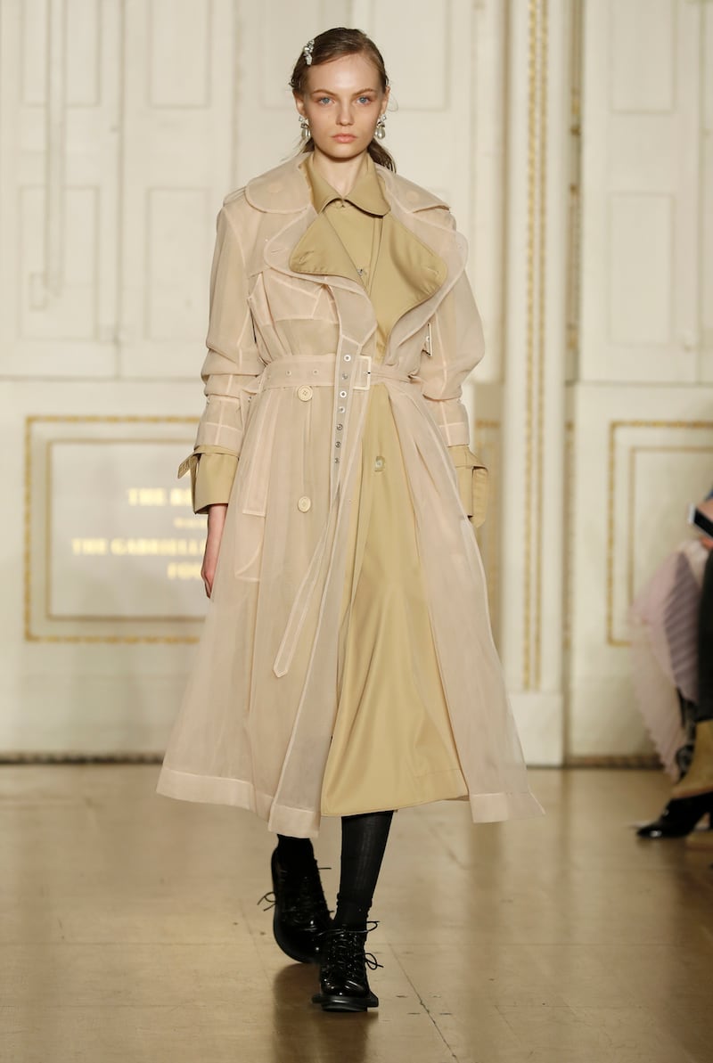 A model walks the runway at the Simone Rocha show. Photograph: BFC