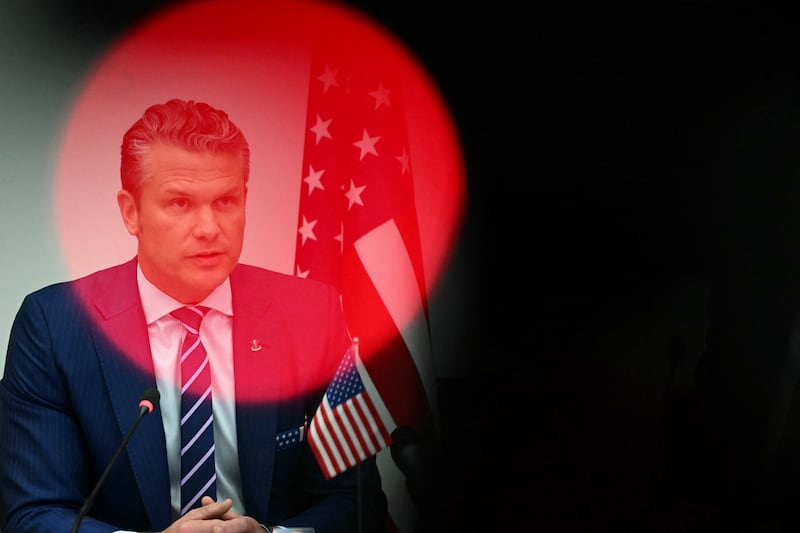 US defence secretary Pete Hegseth: "If we must take this step, the US war department stands ready to do our part in ways that only the United States can do." Photograph: Nicolas Tucat/AFP via Getty Images