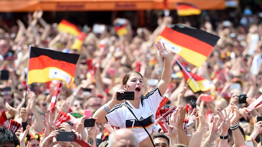 German fans celebrate the national team’s victory in the  2014  World Cup. Photograph: Markus Gilliar/Getty Images