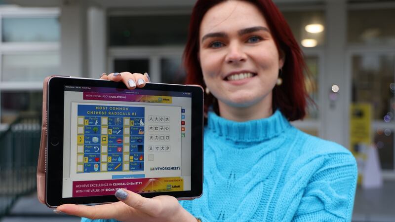Mandarin Chinese teacher Niamh McNally at Our Lady’s Grove Secondary School in Dublin. Photograph: Nick Bradshaw