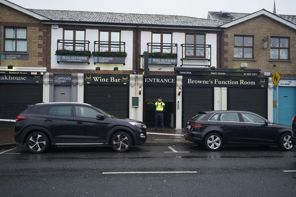 The scene at Browne's restaurant in Blanchardstown, Dublin 15 where Tristan Sherry was killed on Christmas Eve. Photograph: Niall Carson/PA Wire