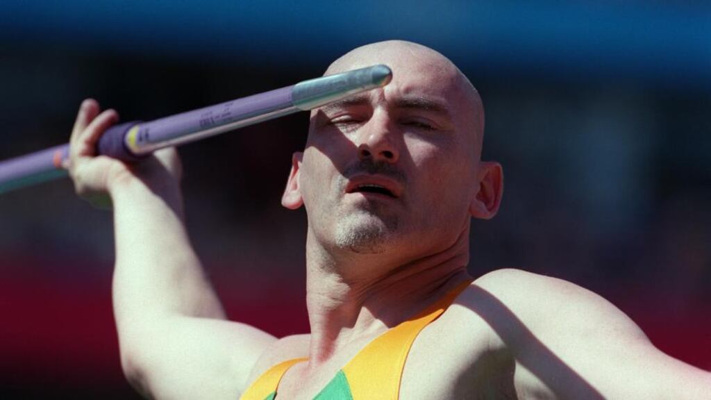 Men’s Javelin competitor Terry McHugh in action at the Sydney Olympics. Photograph:  Billy Stickland/Inpho