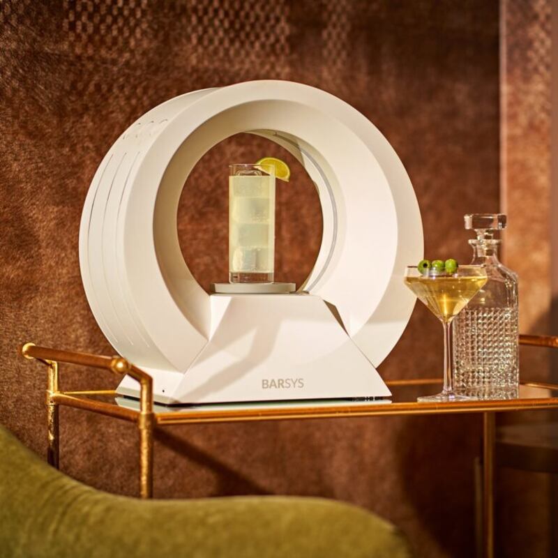 Barsys 360 cocktail machine has six receptacles to pour alcohol, mixers and other ingredients