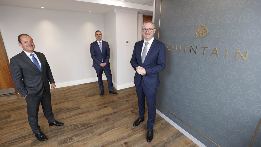 Quintain joint managing partners Eddie Byrne and Michael Hynes, and head of construction Norman Higgins (right).