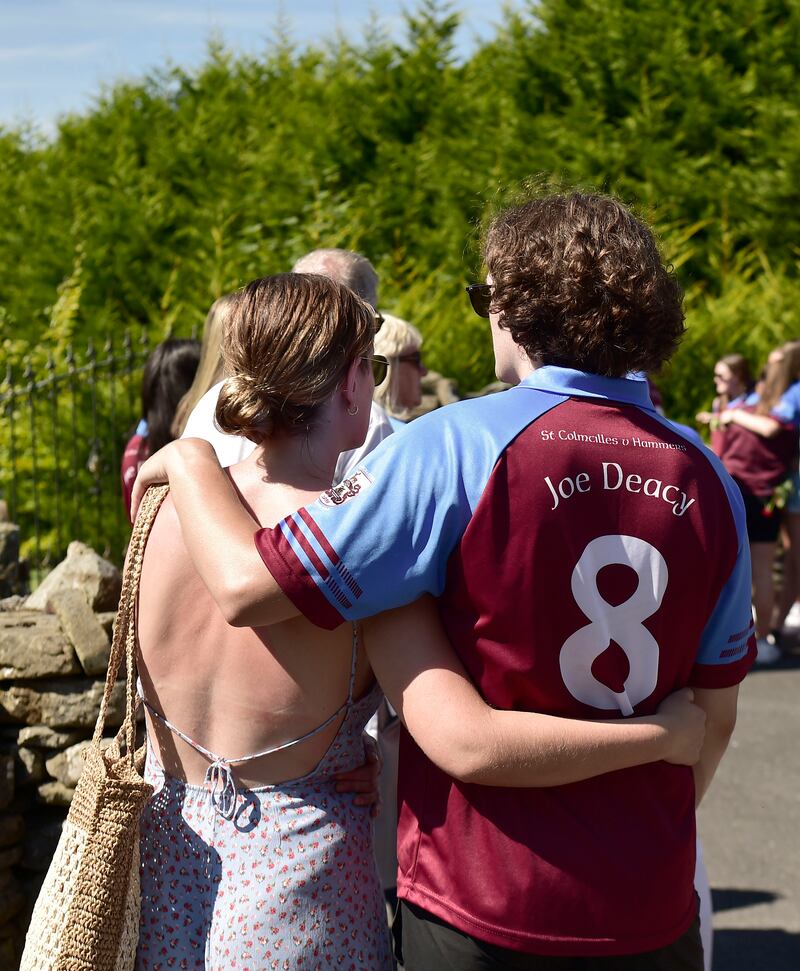 Friends, relations, colleagues and team-mates mark the fifth anniversary of the death of Joe Deacy. Photograph: Conor McKeown