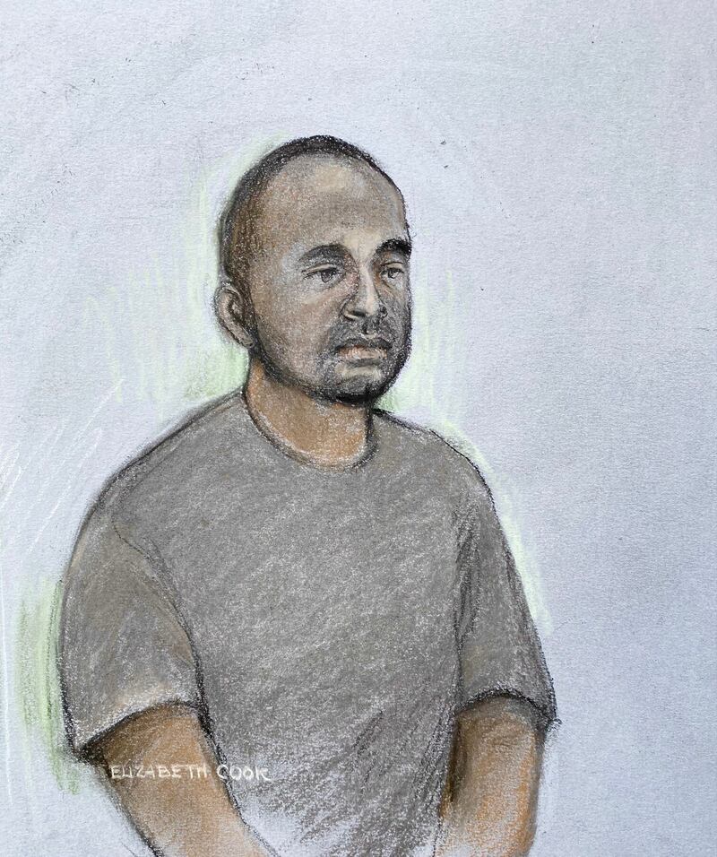 Court artist sketch of Lee Byer, who has been charged in connection with the murder of 87-year-old Thomas O'Halloran.
