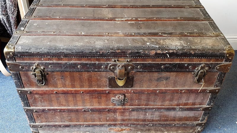 1900 Louis Vuitton Steamer trunk brought to Ireland by two nuns in the 1930s achieved €3,800 (€300–€600) at Purcells Auctioneers, Birr, Co Offaly.