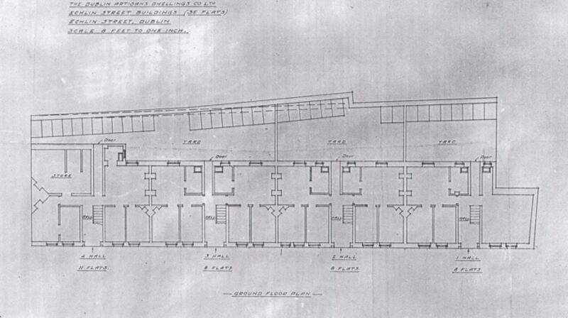 An early plan of the Echlin Buildings, where the killing of Mary Cummins took place. Photograph: Courtesy of the Irish Architectural Archive
